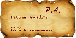 Pittner Abdiás névjegykártya